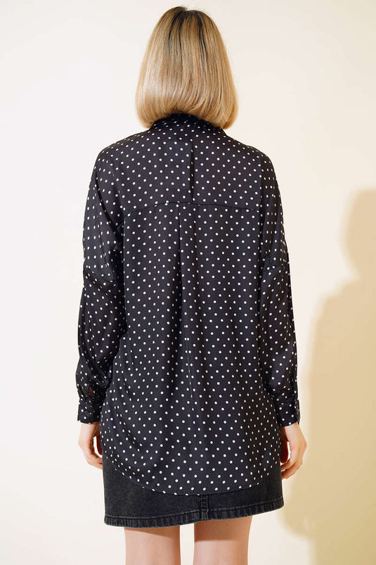 Chemise à Motifs Pois Noir