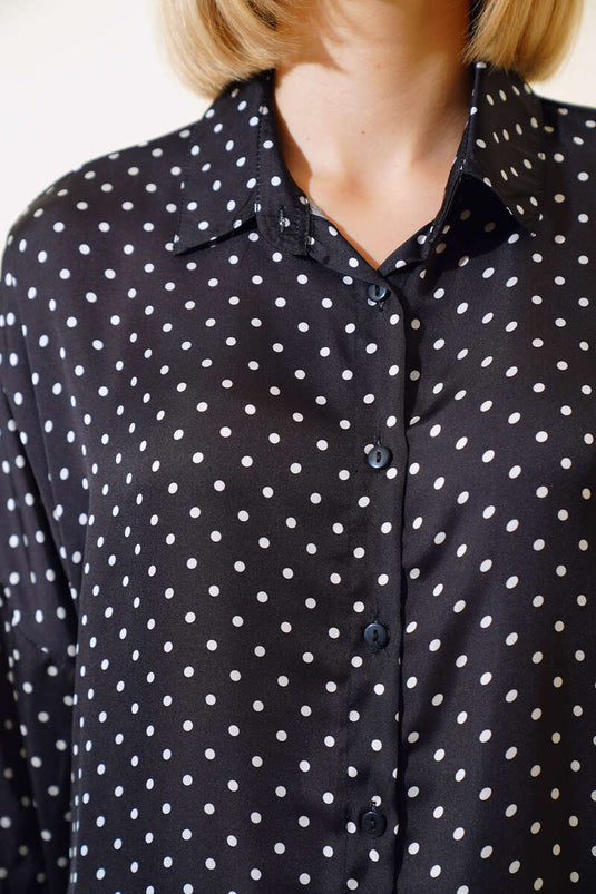 Chemise à Motifs Pois Noir