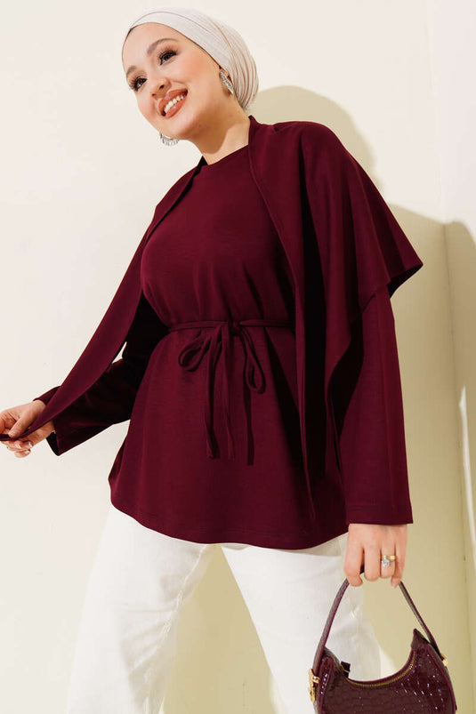 Tunique Loyşa à Épaulettes Bordeaux