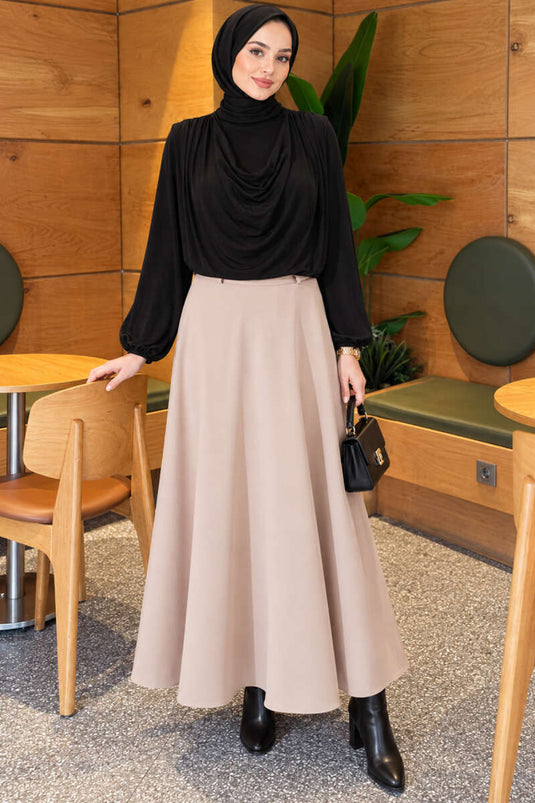 Shoulder Padded V-Neck Sandy Blouse Black