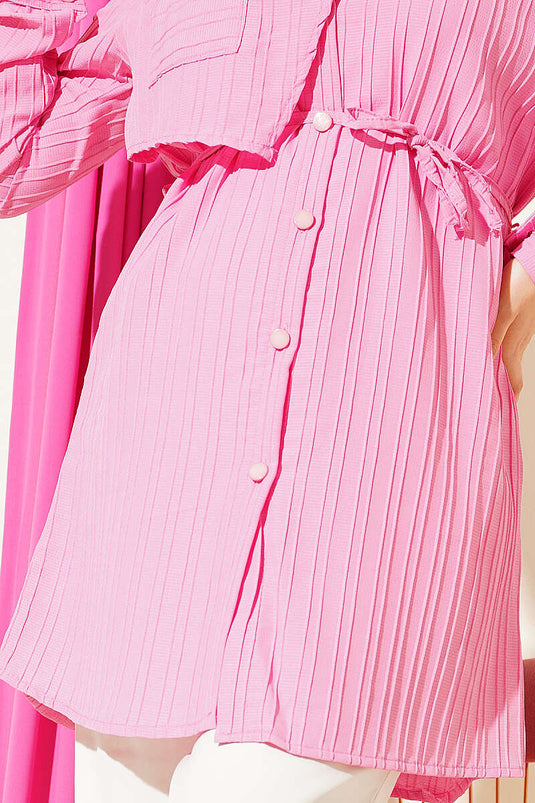 Chemise Rose À Boutons Et Poches