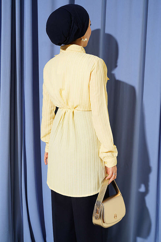 Chemise Jaune À Boutons Et Poches