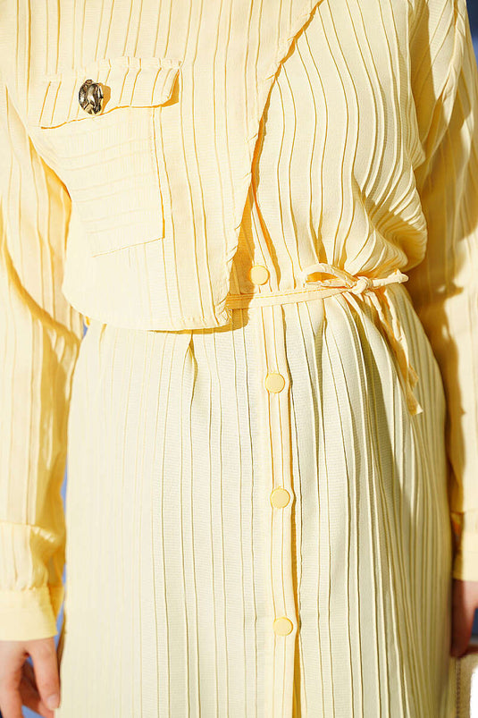 Chemise Jaune À Boutons Et Poches
