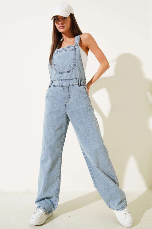 Jean décontracté à poches avant bleu slopette