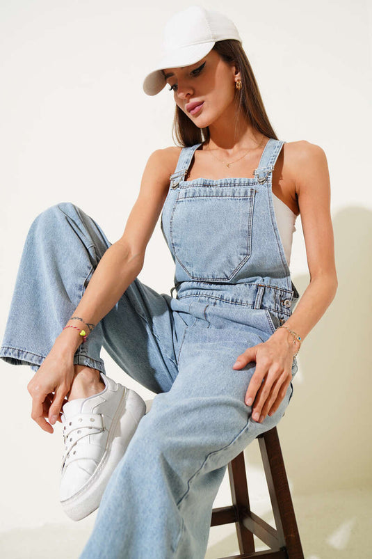 Jean décontracté à poches avant bleu slopette