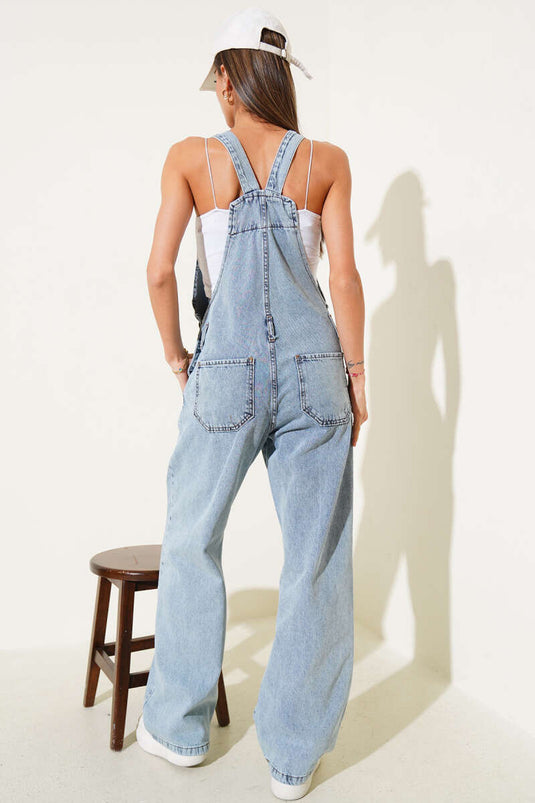 Jean décontracté à poches avant bleu slopette