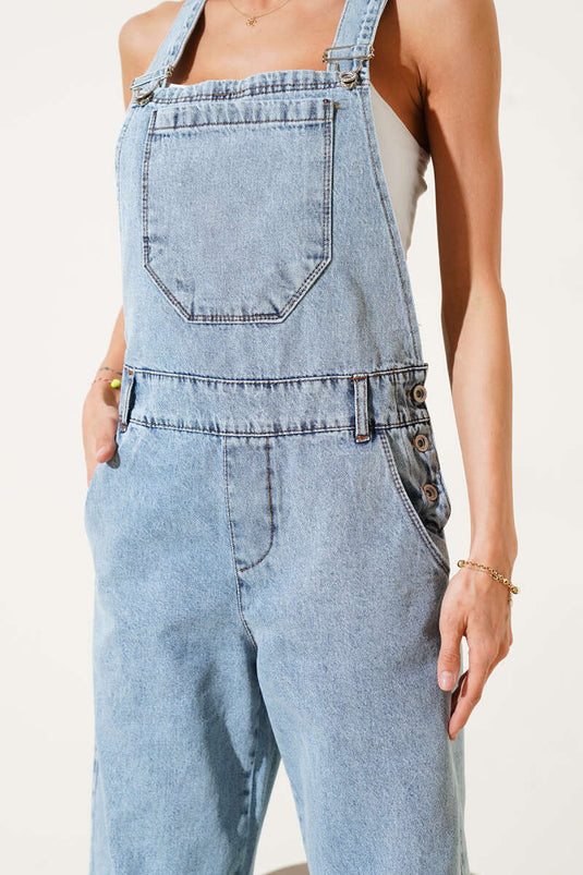 Jean décontracté à poches avant bleu slopette