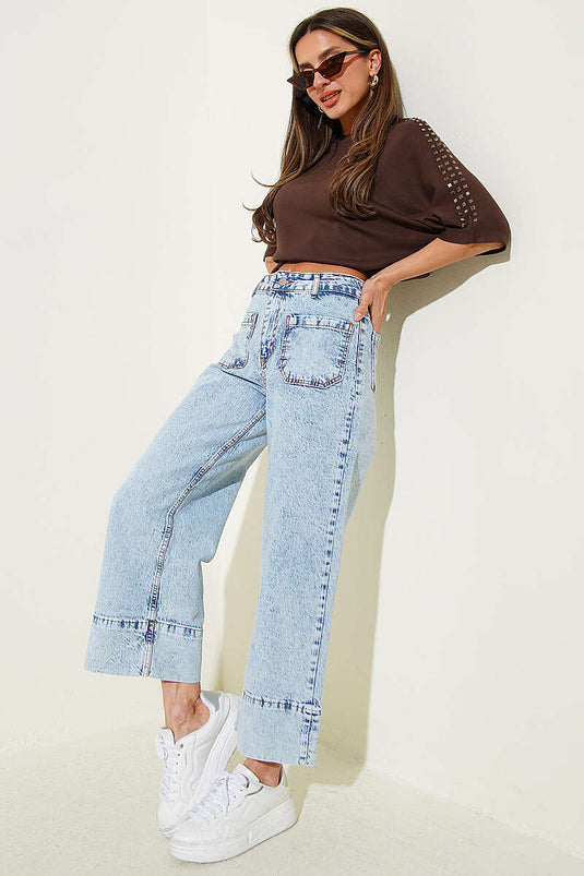 Ön Cepli Weite Jeanshose Hellblau