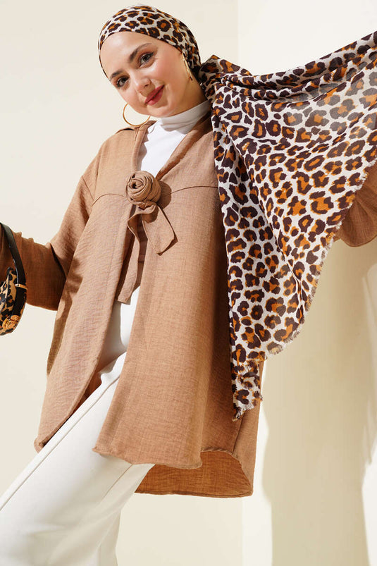 Önden Bağlamalı Kimono Camel