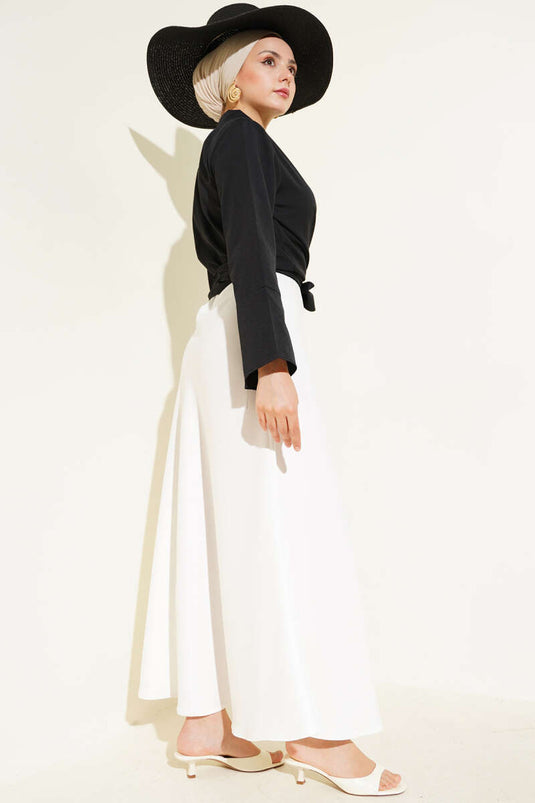Chemise courte à nouer devant noire