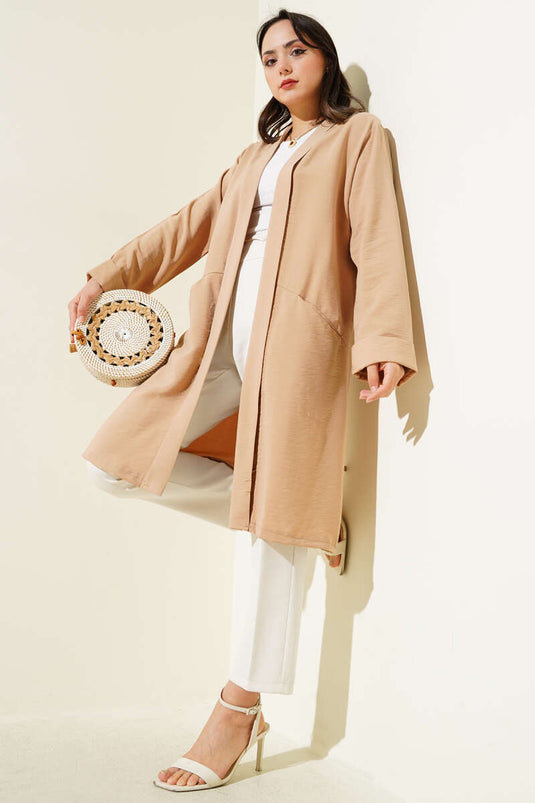 كارديجان لاتيه مفتوح من الأمام بجيوب