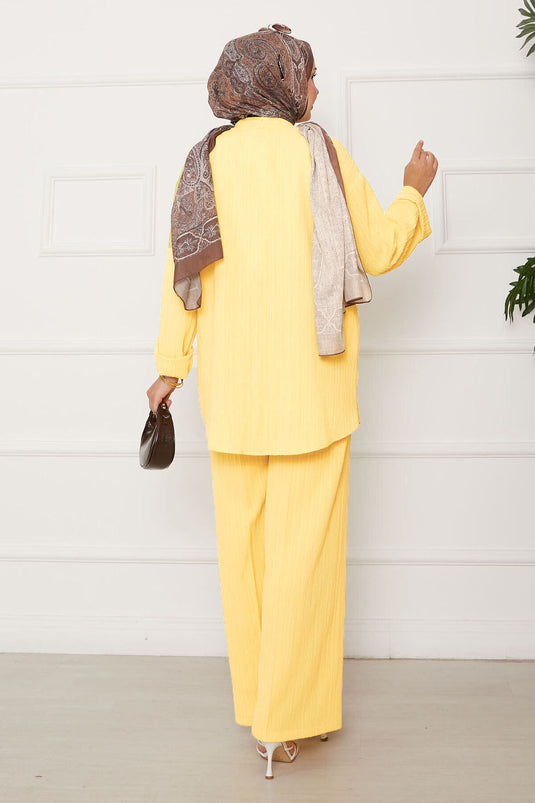 Ensemble kimono noué sur le devant Jaune clair