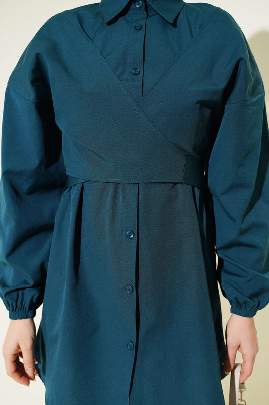 Chemise à nouer croisée devant Émeraude