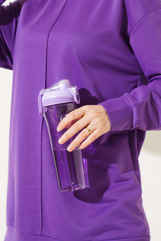 Front Cut Basic Two-Piece Set Purple