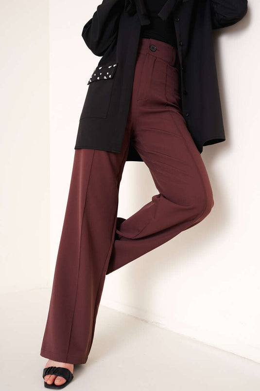 Pantalon ample devant marron