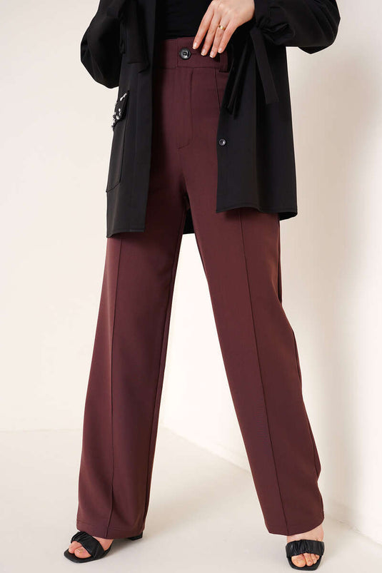 Pantalon ample devant marron