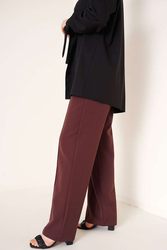 Pantalon ample devant marron