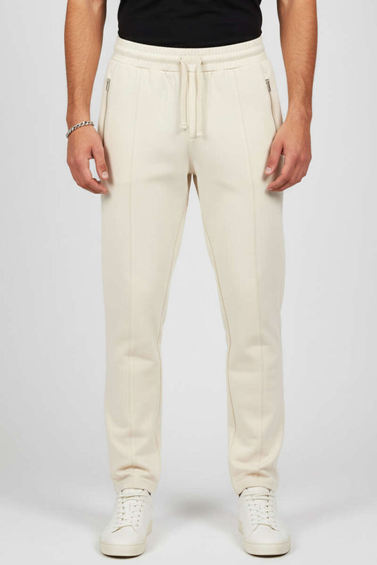 Önü Dikişli Bel Lastikli Erkek Eşofman Altı Bej