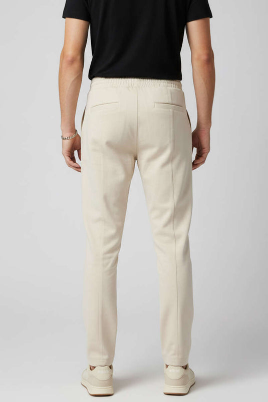 Önü Dikişli Bel Lastikli Erkek Eşofman Altı Bej