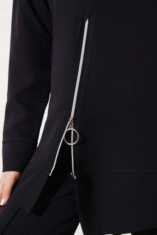 Costume Double Tunique Zippé Sur Le Devant Noir