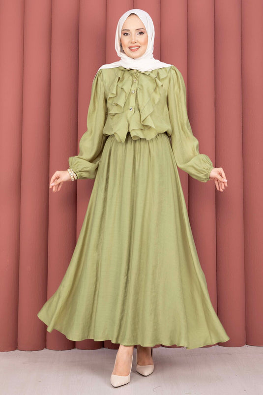 Ensemble Modeste avec Jupe à Volants Vert Olive
