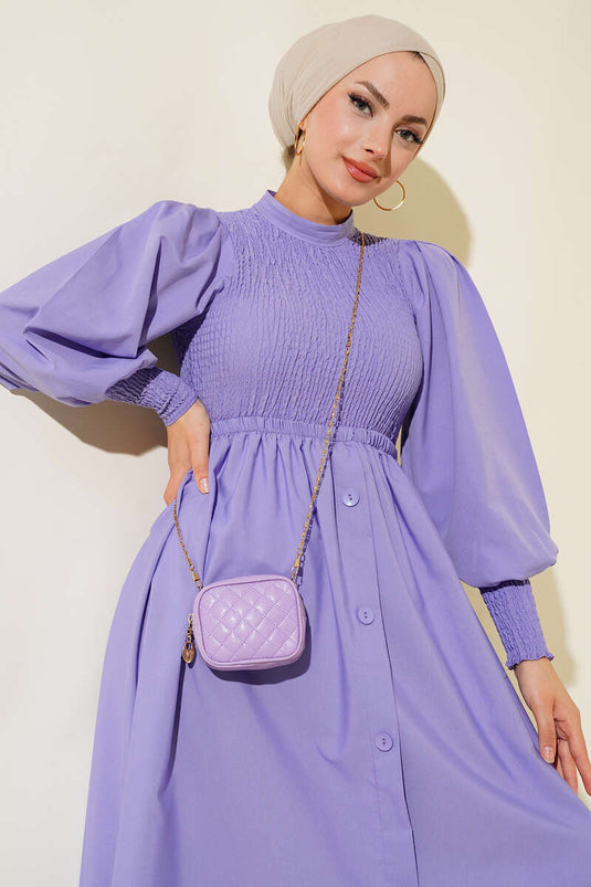 Robe Gimped Devant Lilas