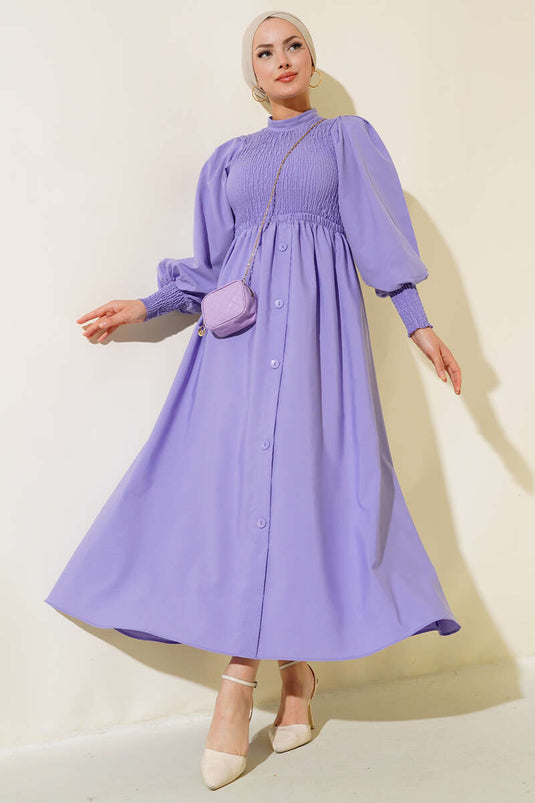 Robe Gimped Devant Lilas