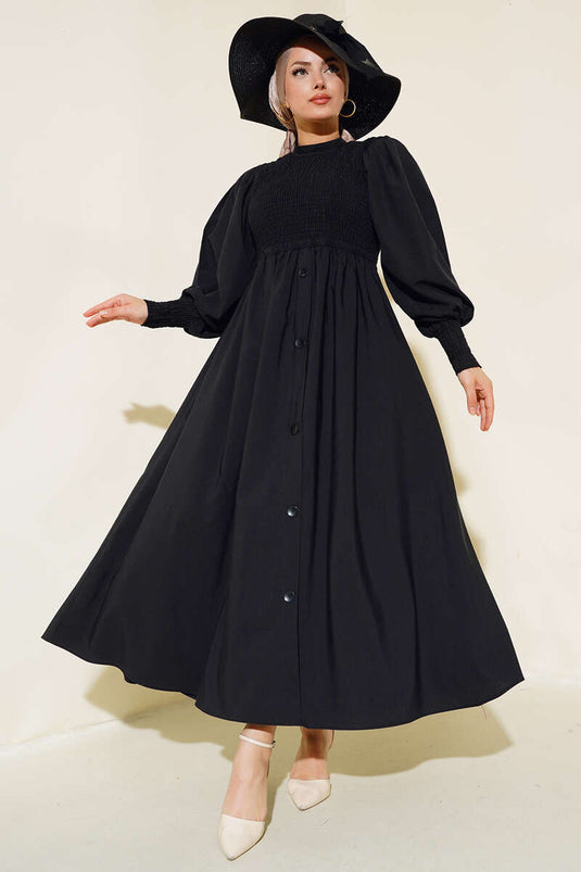 Robe Gimpée Devant Noir