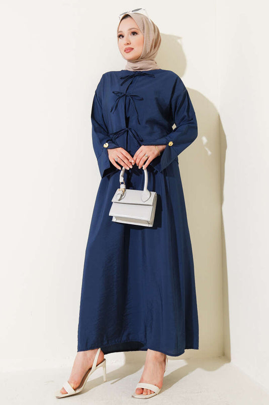 Önü İp Bağcıklı Jile İkili Takım Lacivert