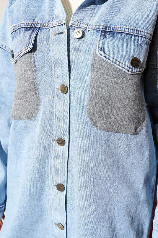 Denim-Frontjacke Grau