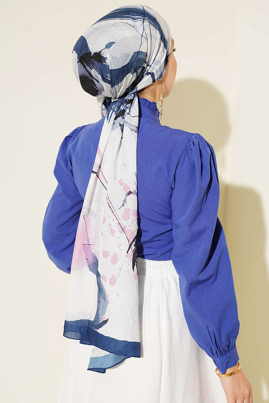 Chemise Courte Violet Avec Détail En Relief Avant