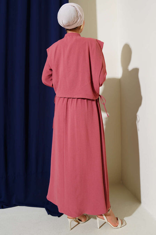 Bolero Dress with Pleat Detail on the Front, Dusty Rose