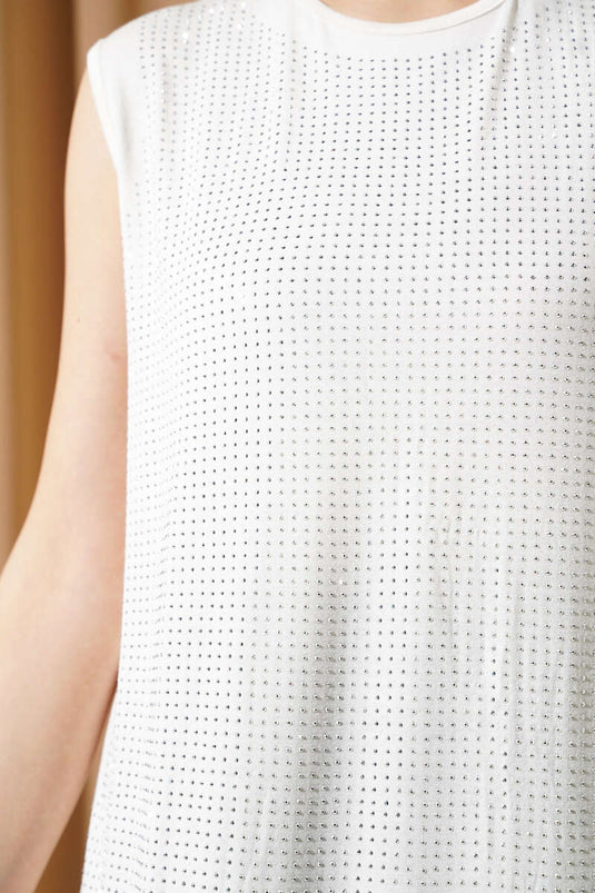 Ecru Interior with Stone Decoration on the Front