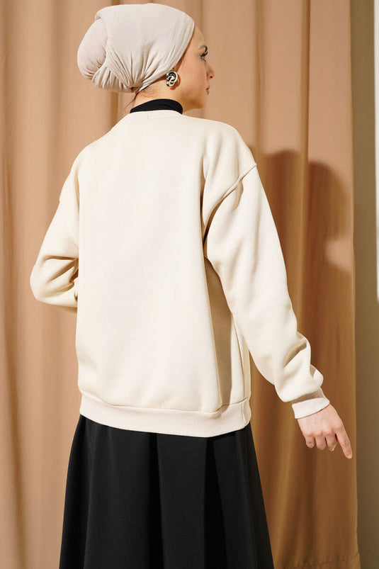 Vorne bedrucktes Chardon-Sweatshirt Beige