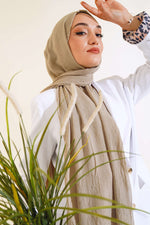 Écharpe En Bambou Organique Tricotée Beige Clair