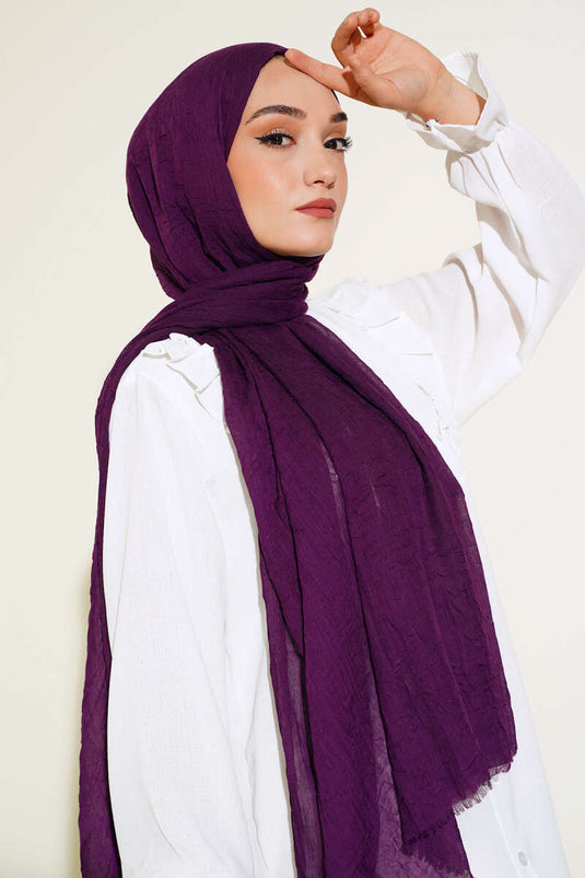 Organik Bambu Kraş Şal Mürdüm -33