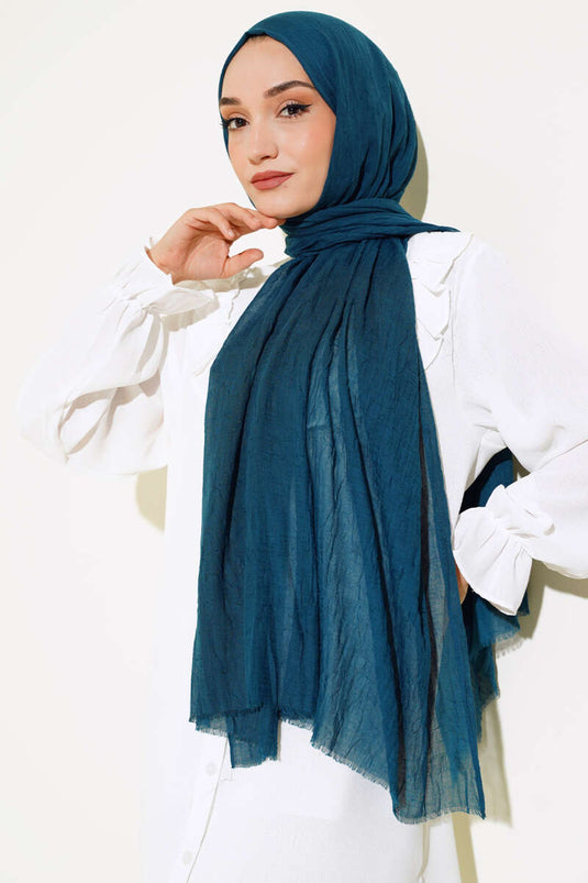 Organik Bambu Kraş Şal Petrol Yeşili