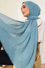 Foulard En Bambou Organique Crêpé Turquoise -158