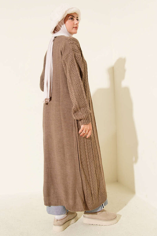كارديجان محبوك طويل من قماش المنك