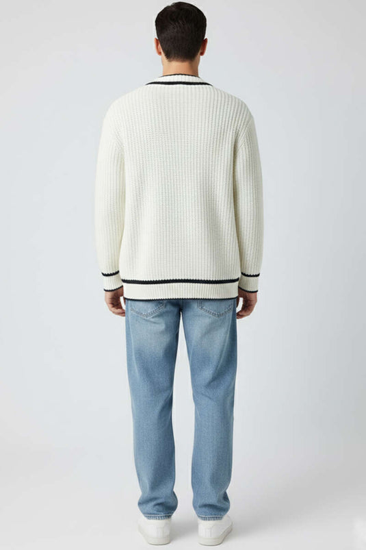 Gilet tricoté crème