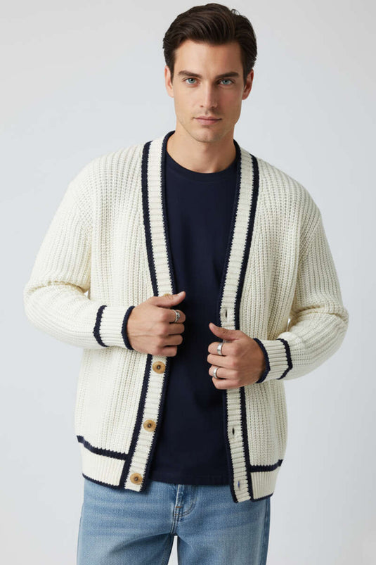 Gilet tricoté crème