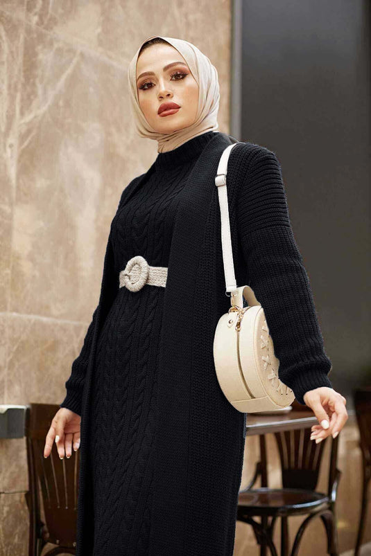 Ensemble cardigan en maille noir