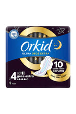Orkid Ultra Gece Serviettes Hygiéniques Extra Longues Taille 4 - Paquet De 5
