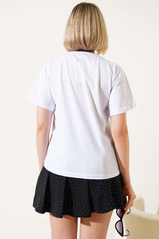 Orchid Motif T-shirt White