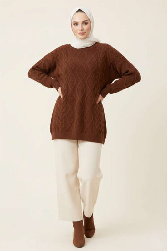 Pull en maille, café