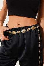 Ceinture Chaîne Vintage À Motifs Or