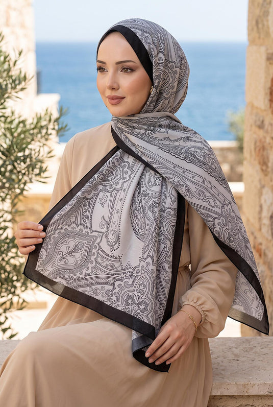 Otantik Motif Şal Serisi Siyah Beyaz