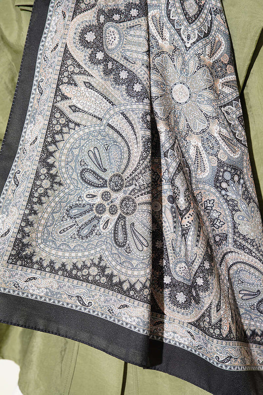 Vintage Muster Schal Schwarz