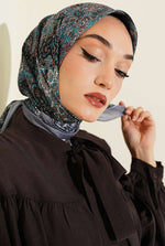 Écharpe Motif Vintage Gris Fumé