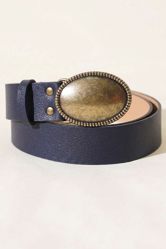Ovale antiek verouderde gesp riem marineblauw